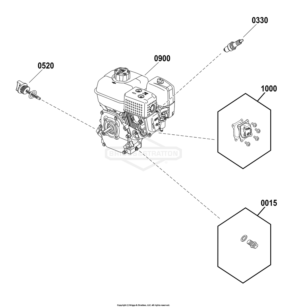 Engine Ignition Lubrication (80098013) Diagram and Parts List for 020775A-00  Briggs and Stratton Pressure Washer